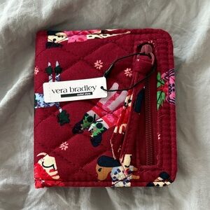 Vera Bradley Dog Print Snap Wallet Quilted Cotton Red Christmas Holiday Gift NWT